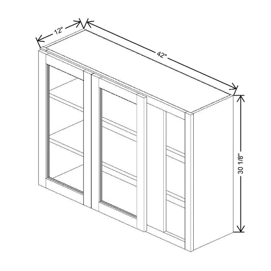 42" To 45" W X 30 1/8" H X 12" D Specialty Door Blind Wall Cabinet {F} Open Frame Door