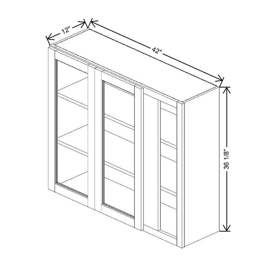 42" To 45" W X 36 1/8" H X 12" D Specialty Door Blind Wall Cabinet {F} Open Frame Door