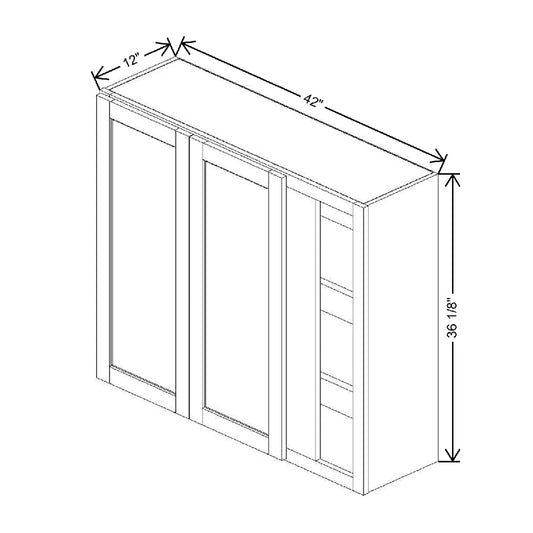 42" To 45" W X 36 1/8" H X 12" D Blind Wall Cabinet {F}