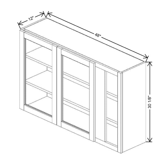 48" To 51" W X 30 1/8" H X 12" D Specialty Door Blind Wall Cabinet {S}