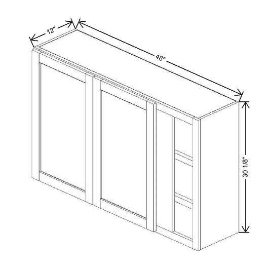 48" To 51" W X 30 1/8" H X 12" D Blind Wall Cabinet {S}