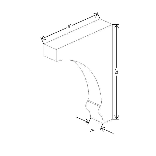 2" W X 12" H X 9" D Large Classic Corbel