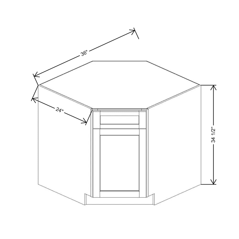 36" W Corner Sink Base