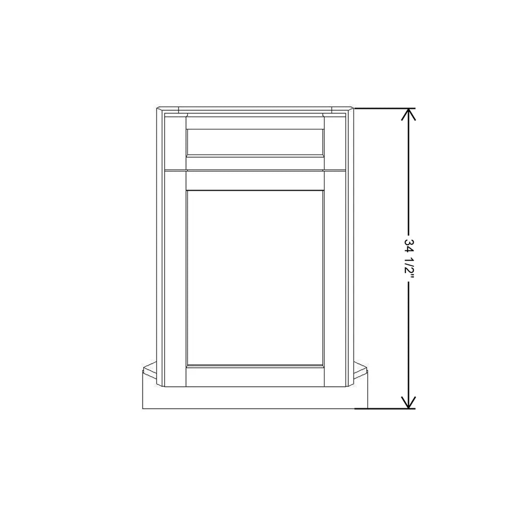 36" W Corner Sink Front