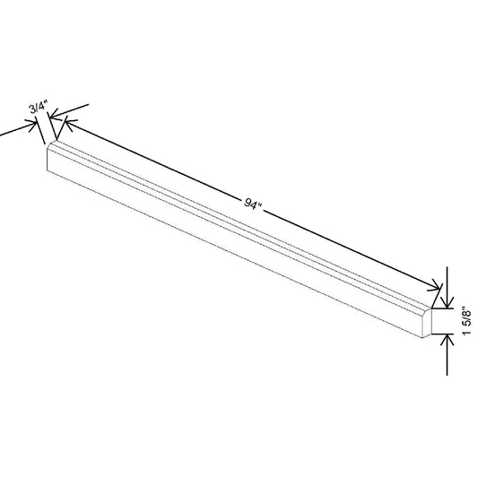 94" W X 1 5/8" H X 3/4" D Textured Contemporary Trim Molding