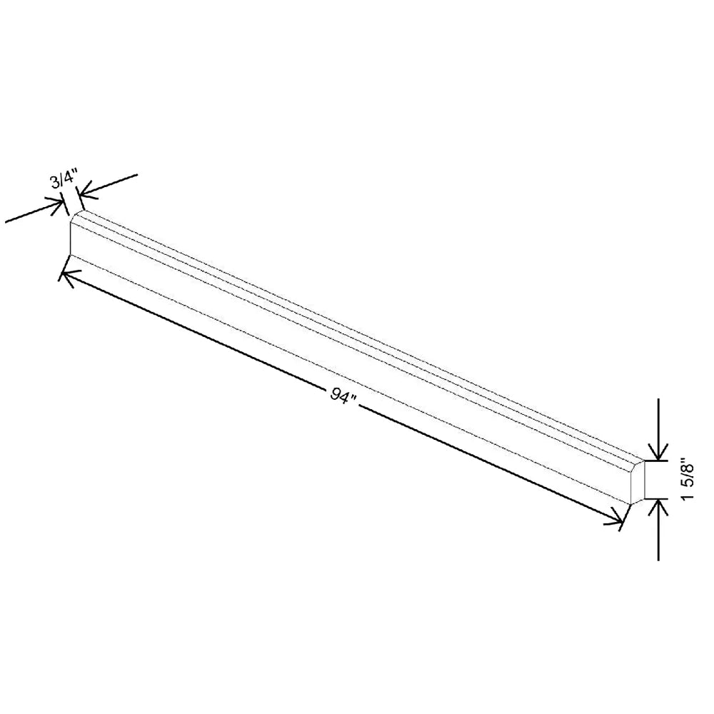 94" W X 1 5/8" H X 3/4" D Contemporary Trim Molding