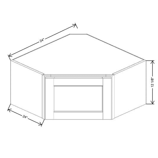 24" W X 12 1/8" H X 12" D Corner Wall Cabinet