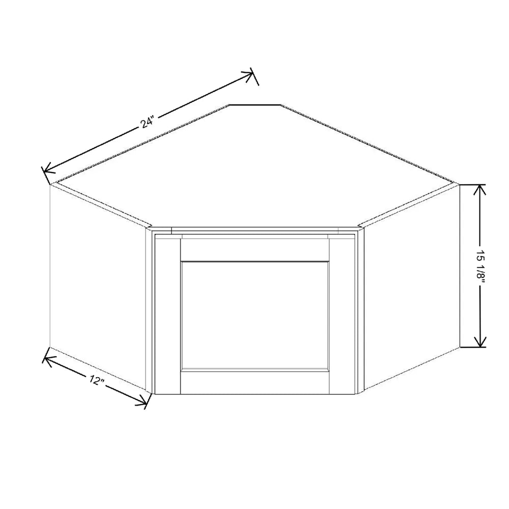 24" W X 15 1/8" H X 12" D Corner Wall Cabinet