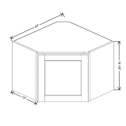 24" W X 18 1/8" H X 12" D Corner Wall Cabinet