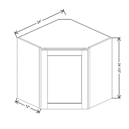 24" W X 24 1/2" H X 12" D Corner Wall Cabinet