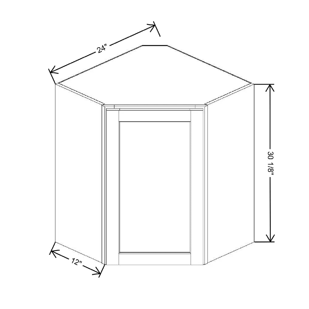 24" W X 30 1/8" H X 12" D Corner Wall Cabinet