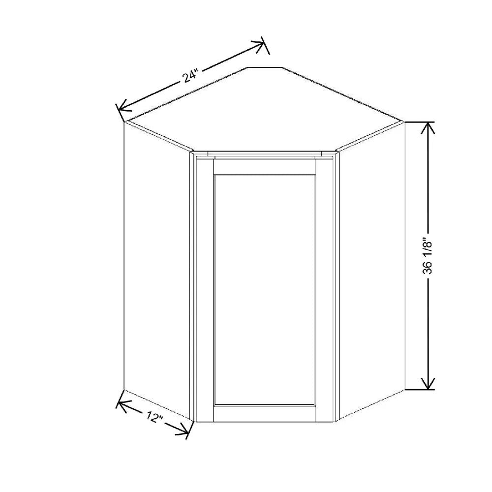 24" W X 36 1/8" H X 12" D Corner Wall Cabinet