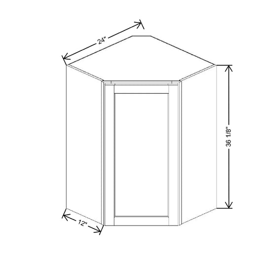 24" W X 36 1/8" H X 12" D Corner Wall Cabinet