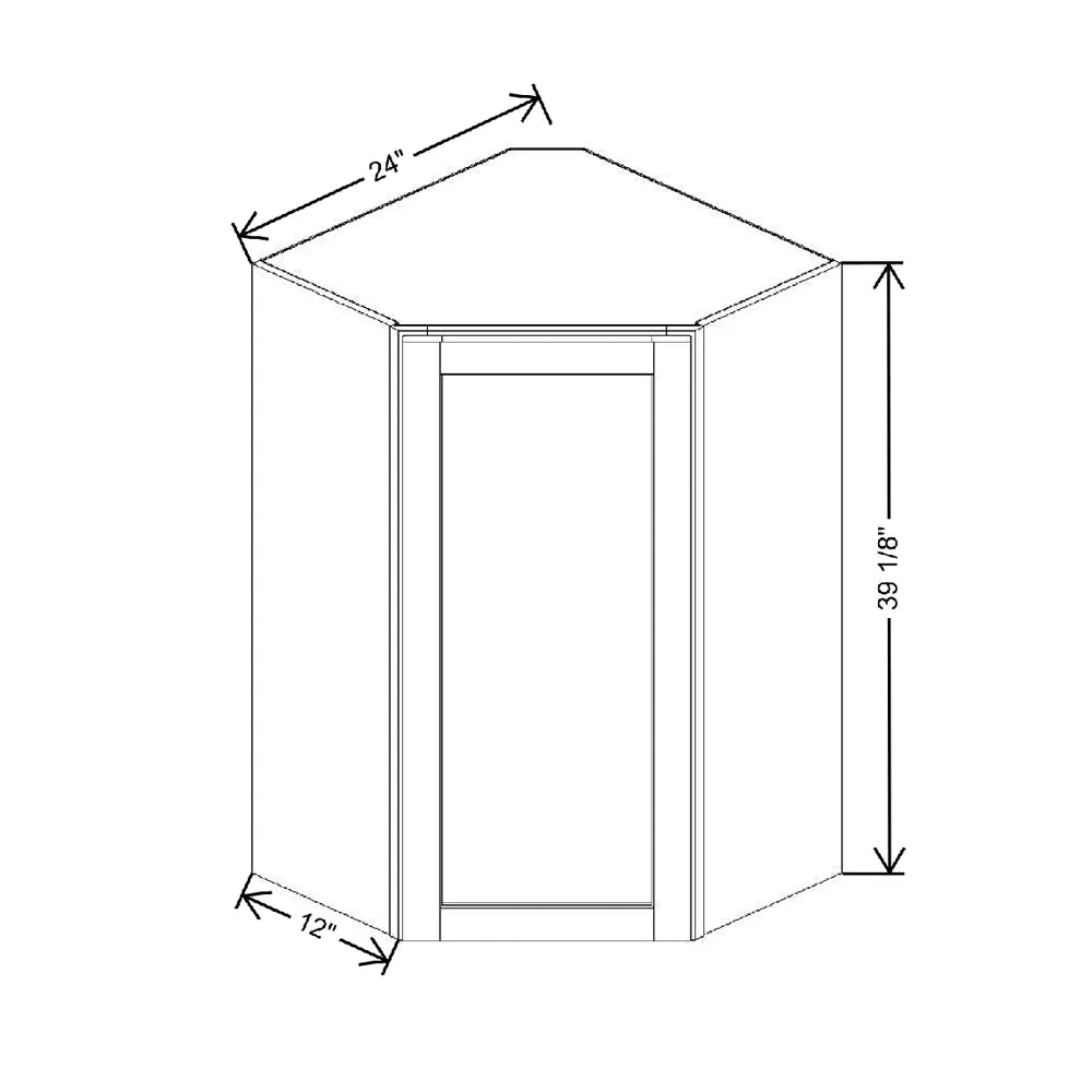 24" W X 39 1/8" H X 12" D Corner Wall Cabinet