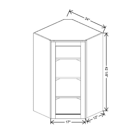 24" W X 42 1/8" H X 12" D Corner Specialty Door Wall Cabinet