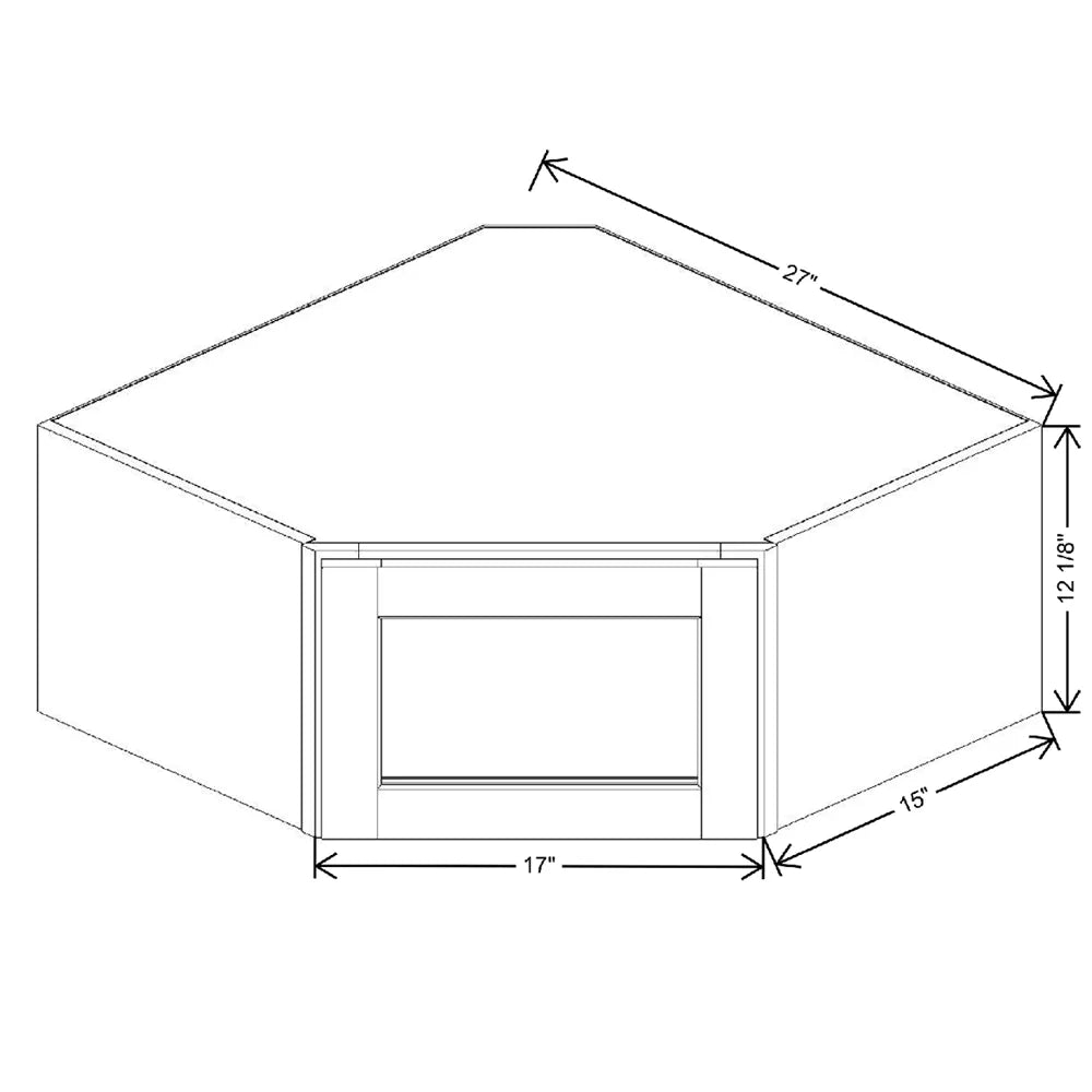 27" W X 12 1/8" H X 15" D Corner Specialty Door Wall Cabinet