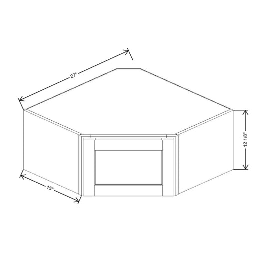 27" W X 12 1/8" H X 15" D Corner Wall Cabinet