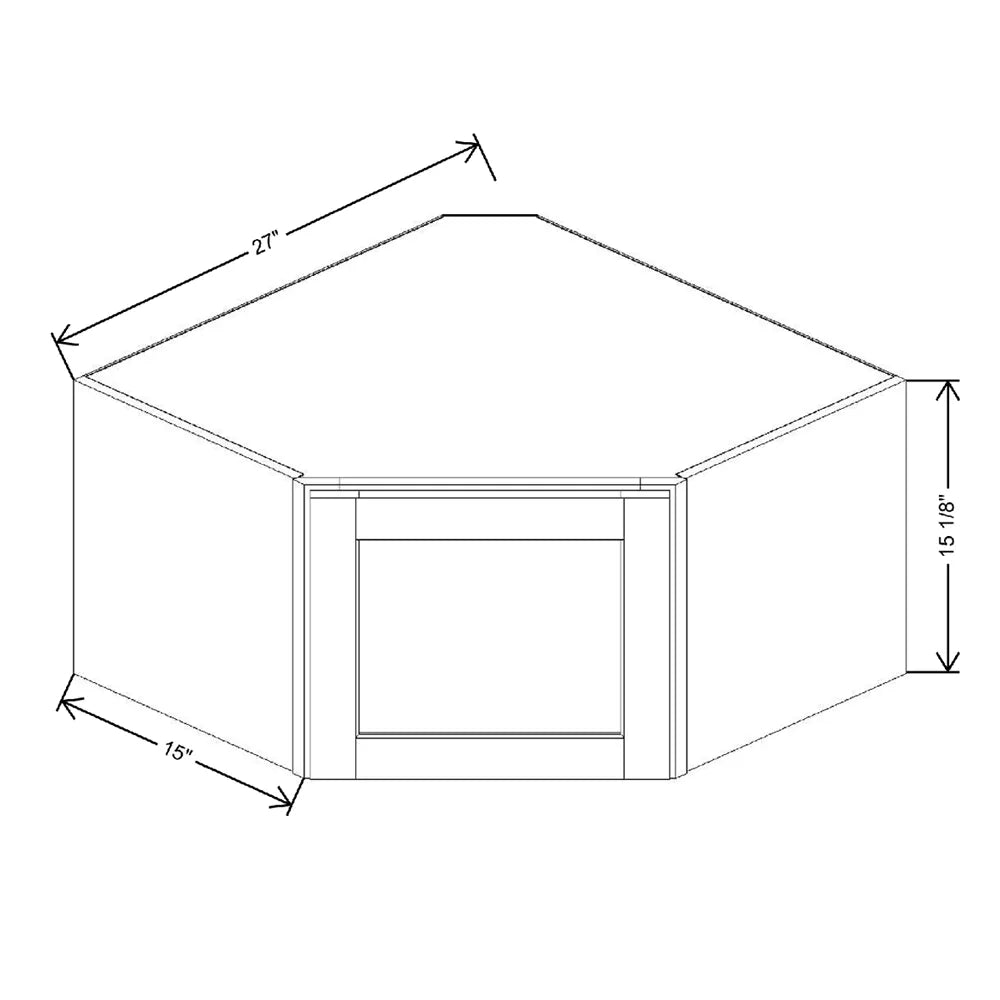 27" W X 15 1/8" H X 15" D Corner Wall Cabinet