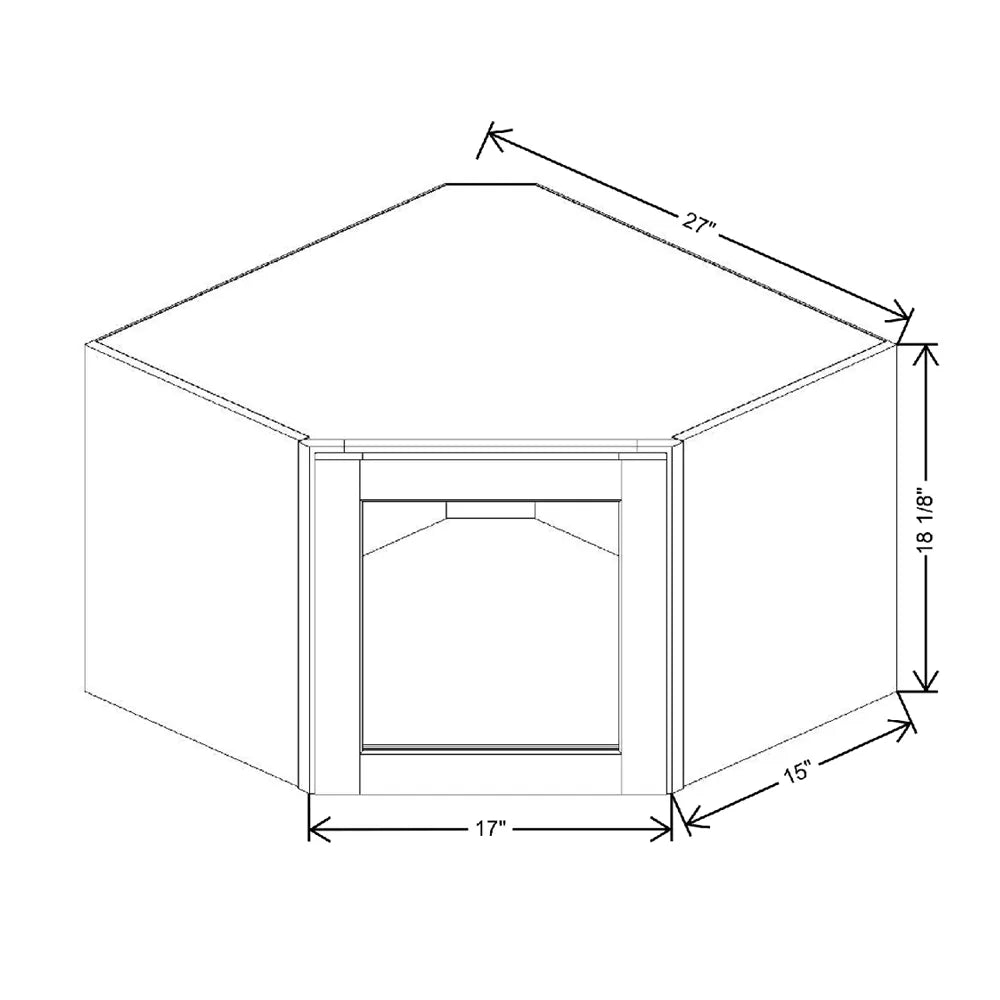 27" W X 18 1/8" H X 15" D Corner Specialty Door Wall Cabinet