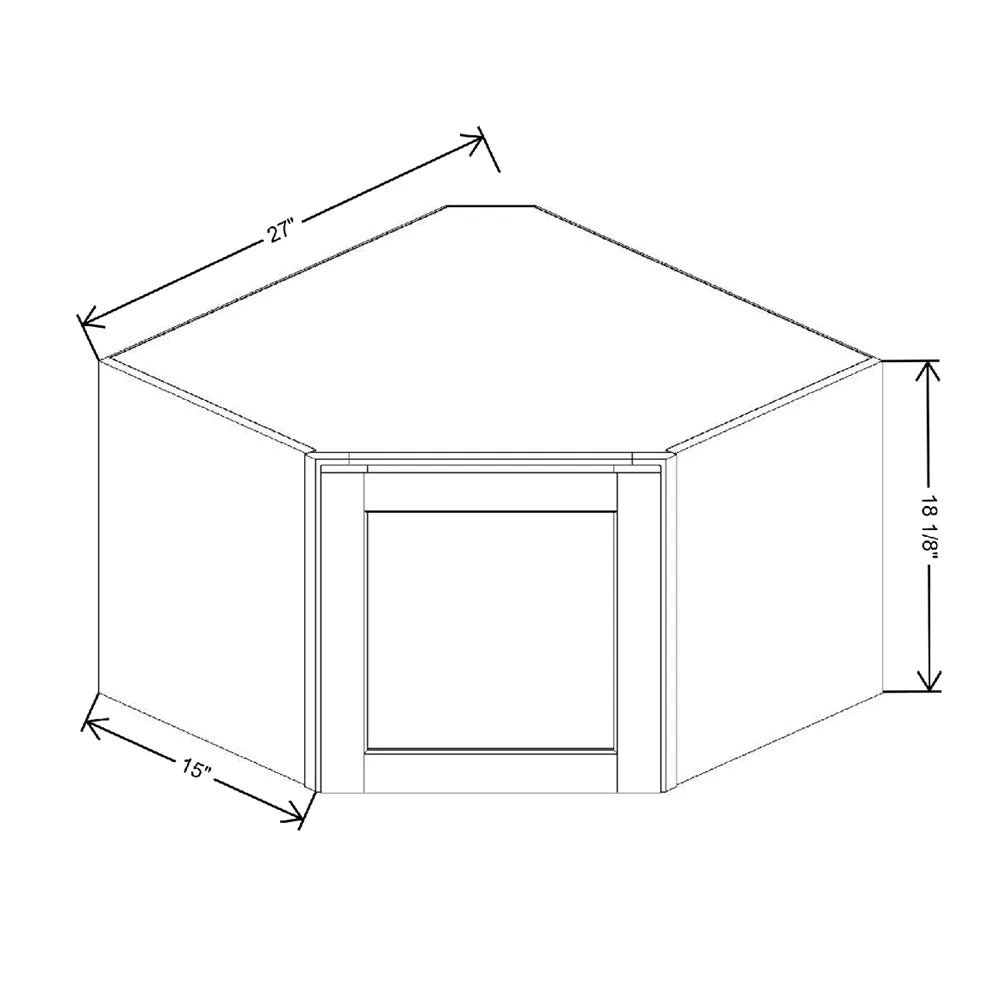 27" W X 18 1/8" H X 15" D Corner Wall Cabinet