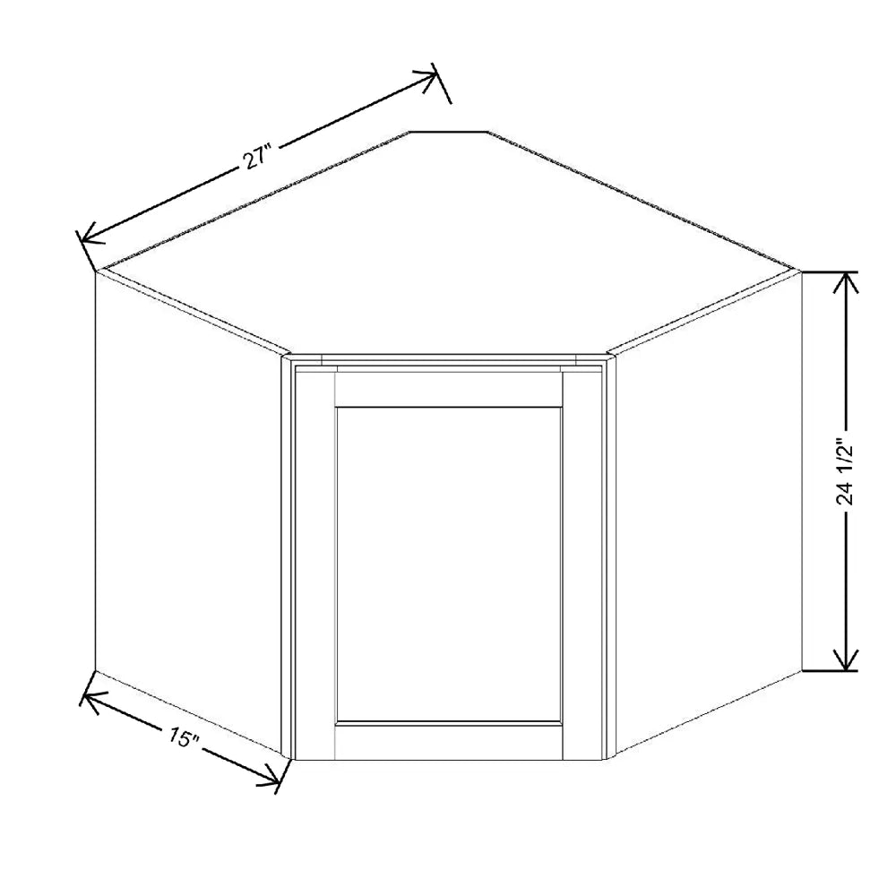 27" W X 24 1/2" H X 15" D Corner Wall Cabinet