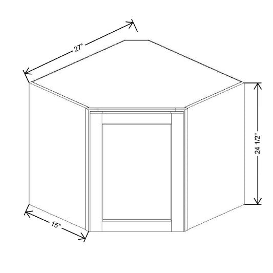 27" W X 24 1/2" H X 15" D Corner Wall Cabinet