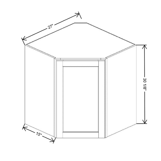27" W X 30 1/8" H X 15" D Corner Wall Cabinet