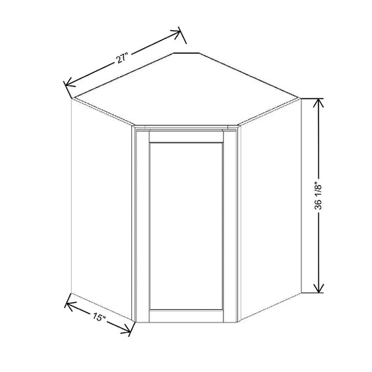 27" W X 36 1/8" H X 15" D Corner Wall Cabinet