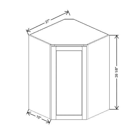 27" W X 39 1/8" H X 15" D Corner Wall Cabinet