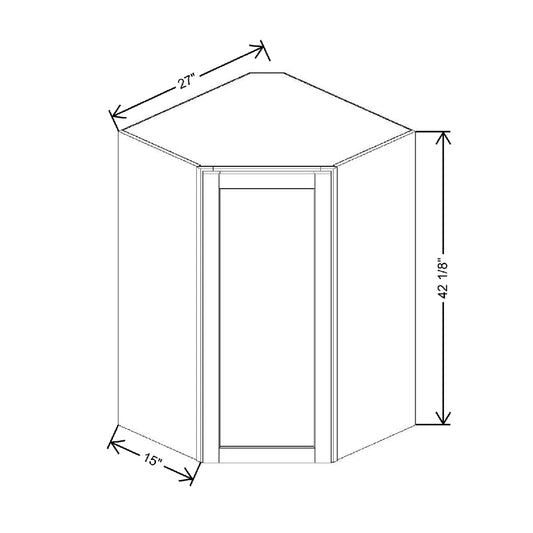 27" W X 42 1/8" H X 15" D Corner Wall Cabinet