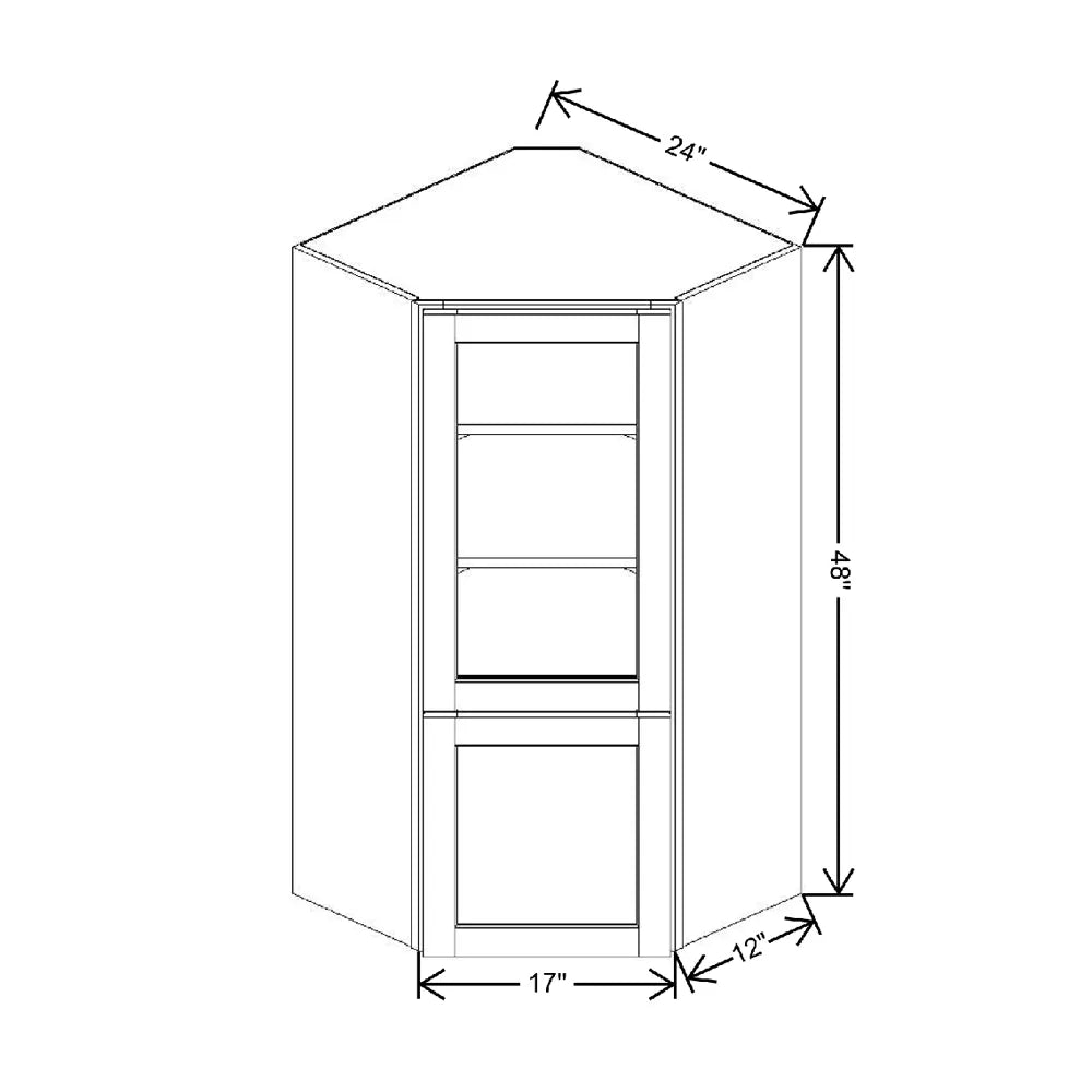 24" W X 48" H X 12" D Specialty Door Corner Wall w/ Appliance Garage CWD2448R SD