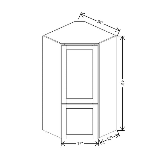 24" W X 48" H X 12" D Corner Wall w/ Appliance Garage CWD2448R SD