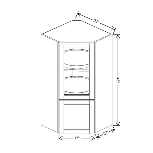 24" W X 48" H X 12" D Specialty Door Corner AG Wd Spin CWDS2448R WD SD