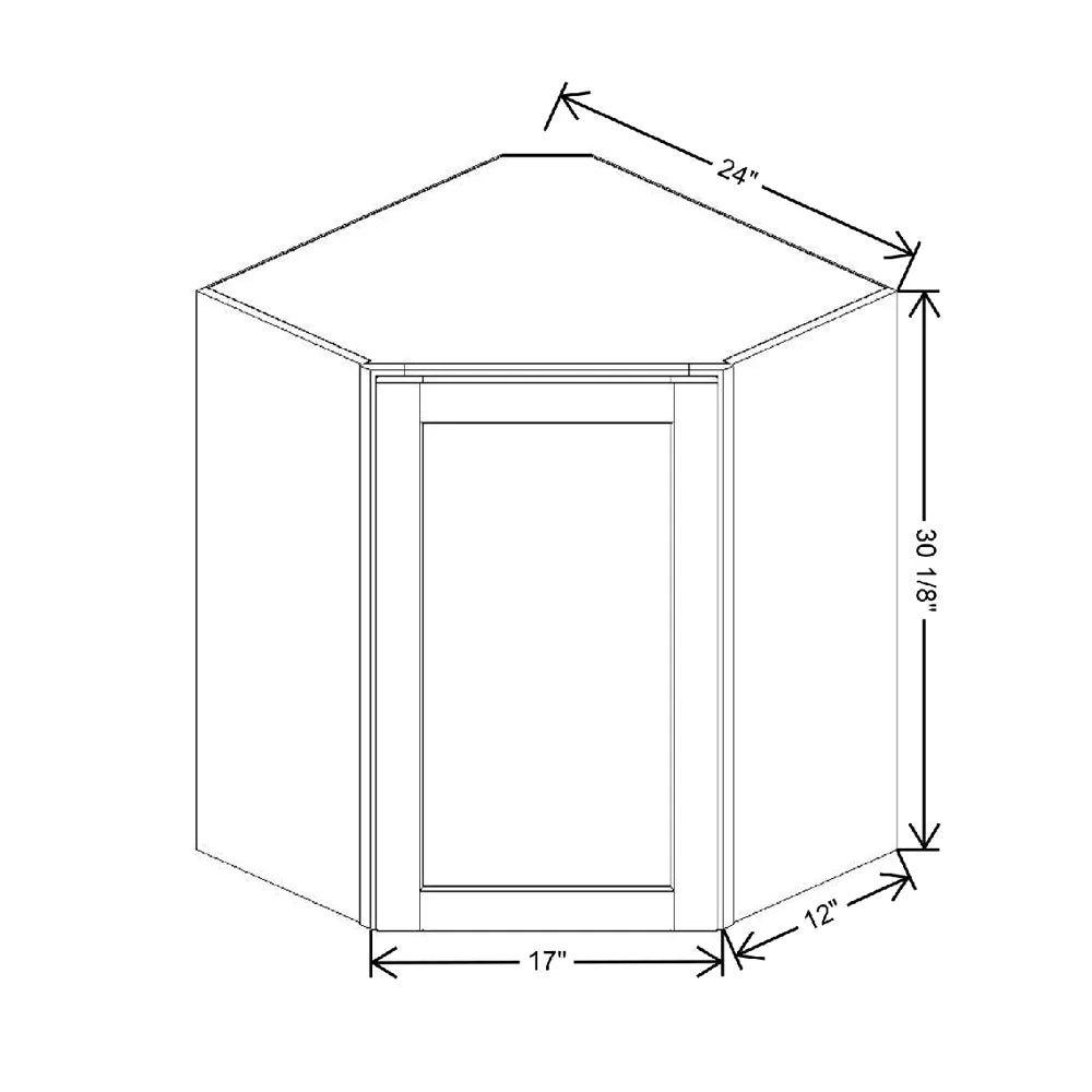 24" W X 30" H X 12" D Corner Wall Wood Spin Cabinet