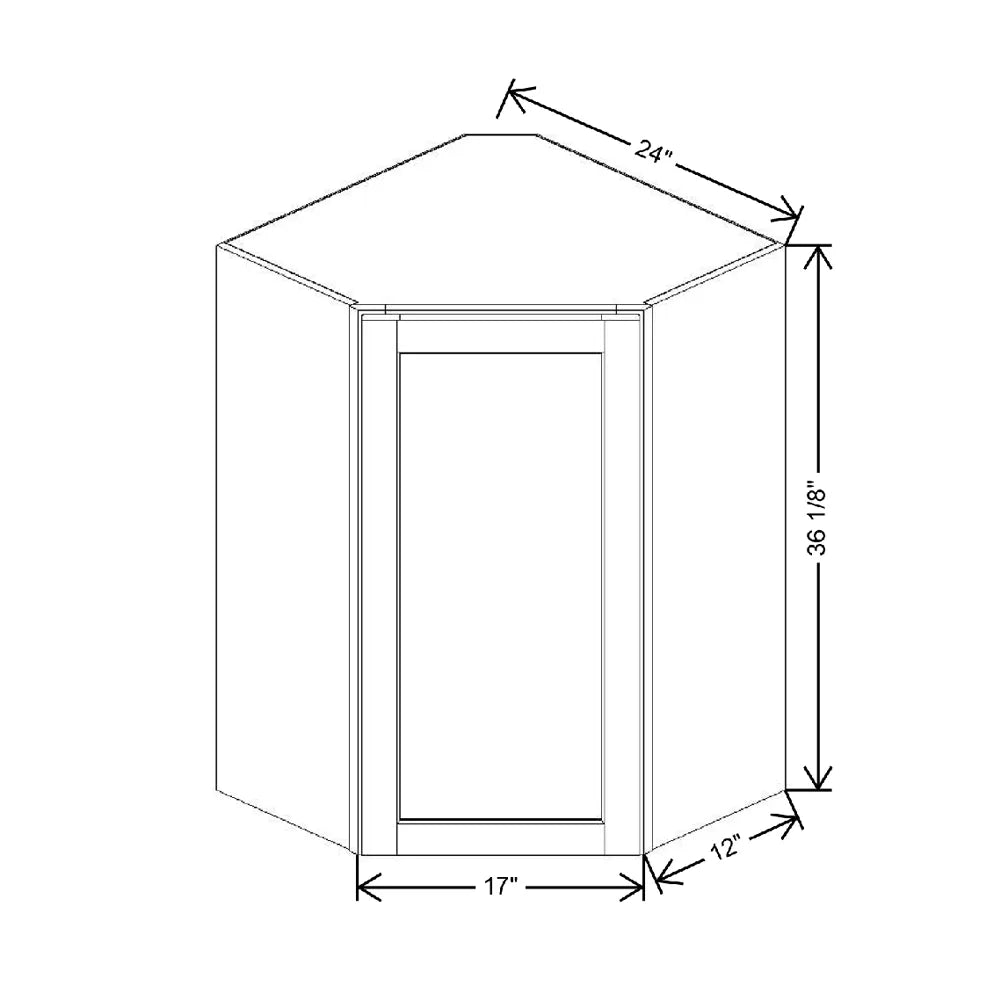 24" W X 36" H X 12" D Corner Wall Wood Spin Cabinet