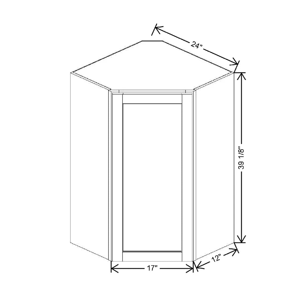 24" W X 39" H X 12" D Corner Wall Wood Spin Cabinet