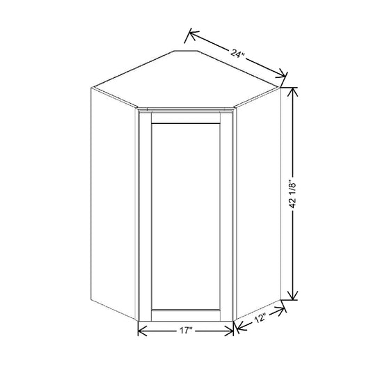 24" W X 42" H X 12" D Corner Wall Wood Spin Cabinet