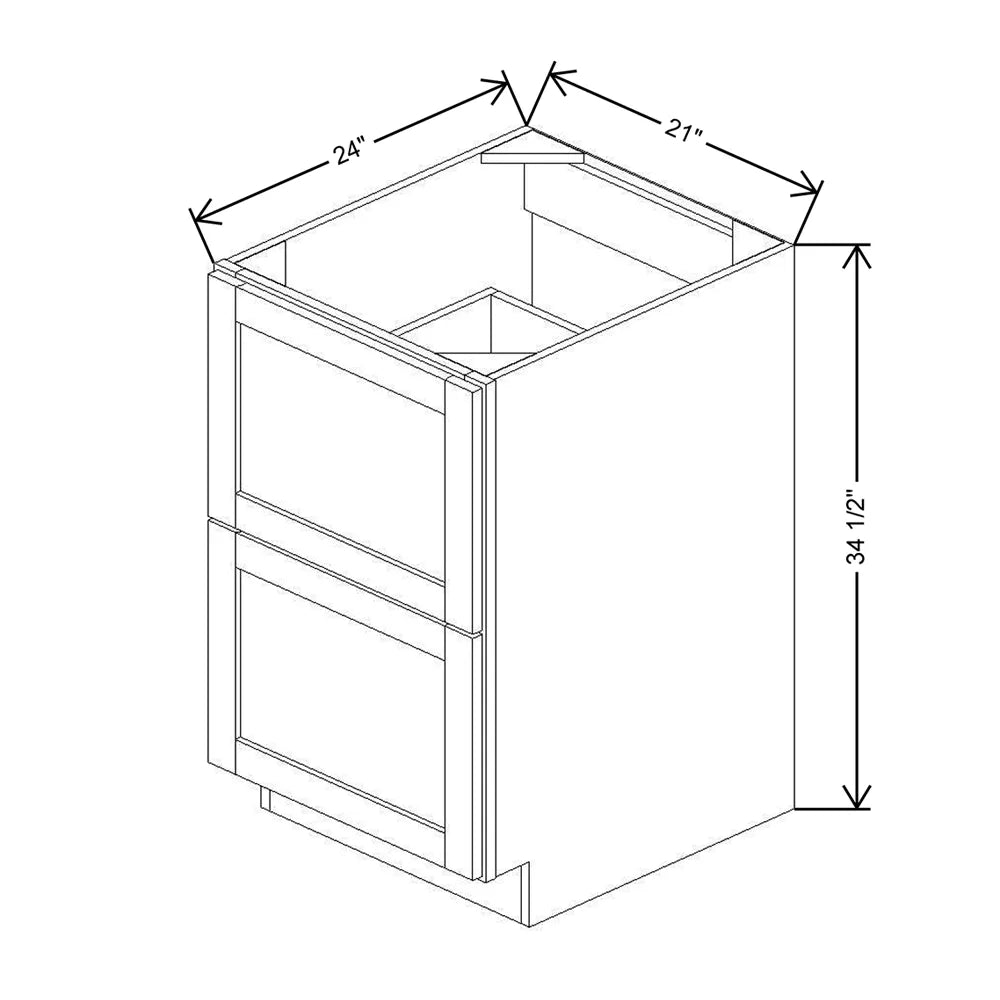 21" W 2 Drawer Base DB21 2DWR
