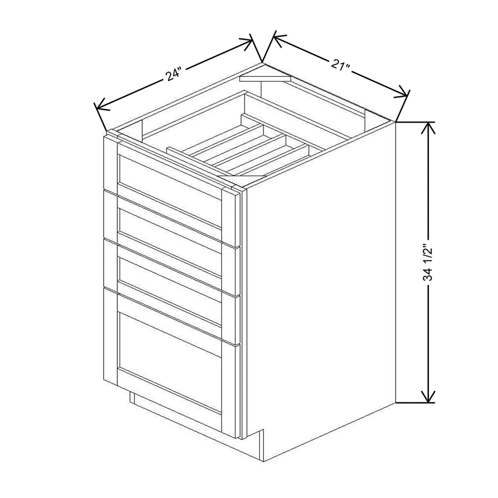 21" W 4 Drawer Base With F/I CDAK