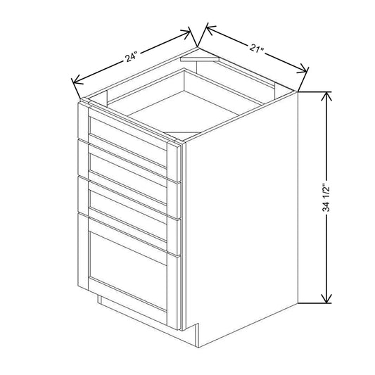 21" W 4 Drawer Base