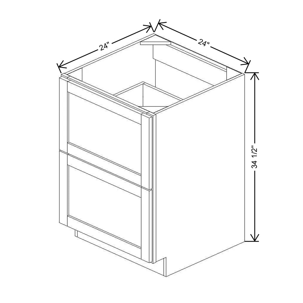 24" W 2 Drawer Base DB24 2DWR