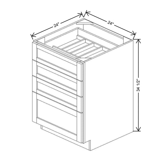 24" W 4 Drawer Base With F/I CDAK