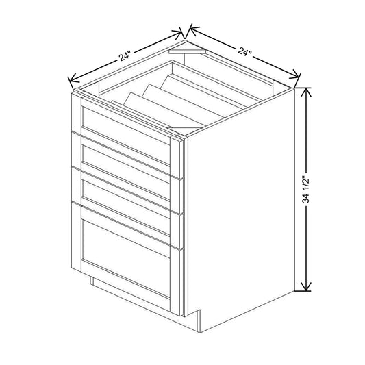 24" W 4 Drawer Base With F/I SDIAK