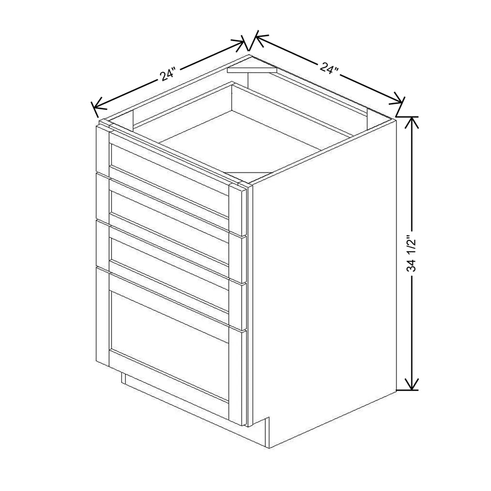 24" W 4 Drawer Base