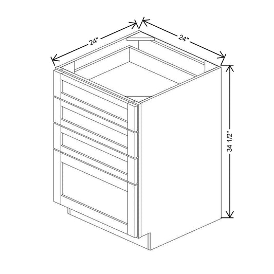 24" W 4 Drawer Base