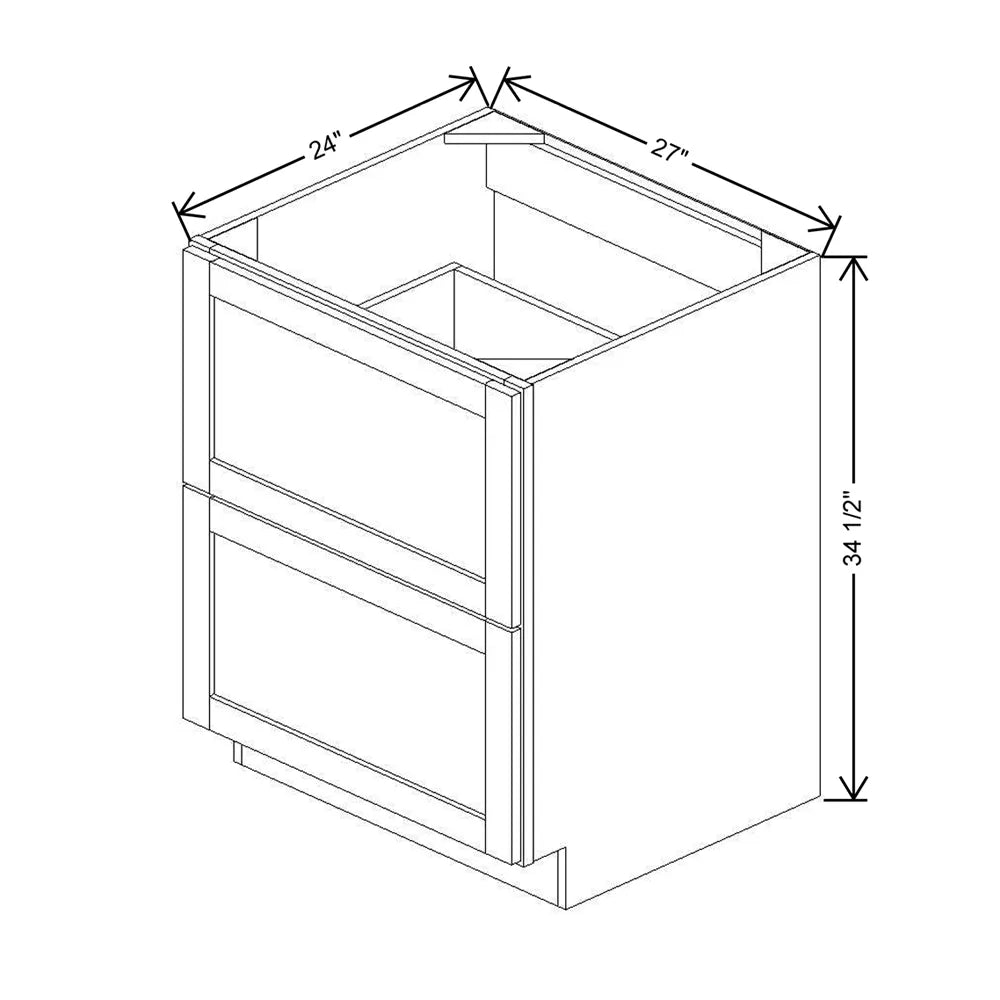 27" W 2 Drawer Base DB27 2DWR