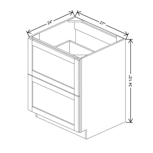 27" W 2 Drawer Base DB27 2DWR