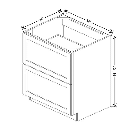 30" W 2 Drawer Base DB30 2DWR