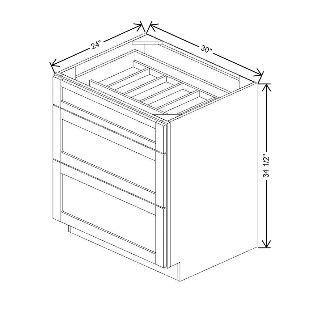 30" W 3 Drawer Base With F/I CDAK