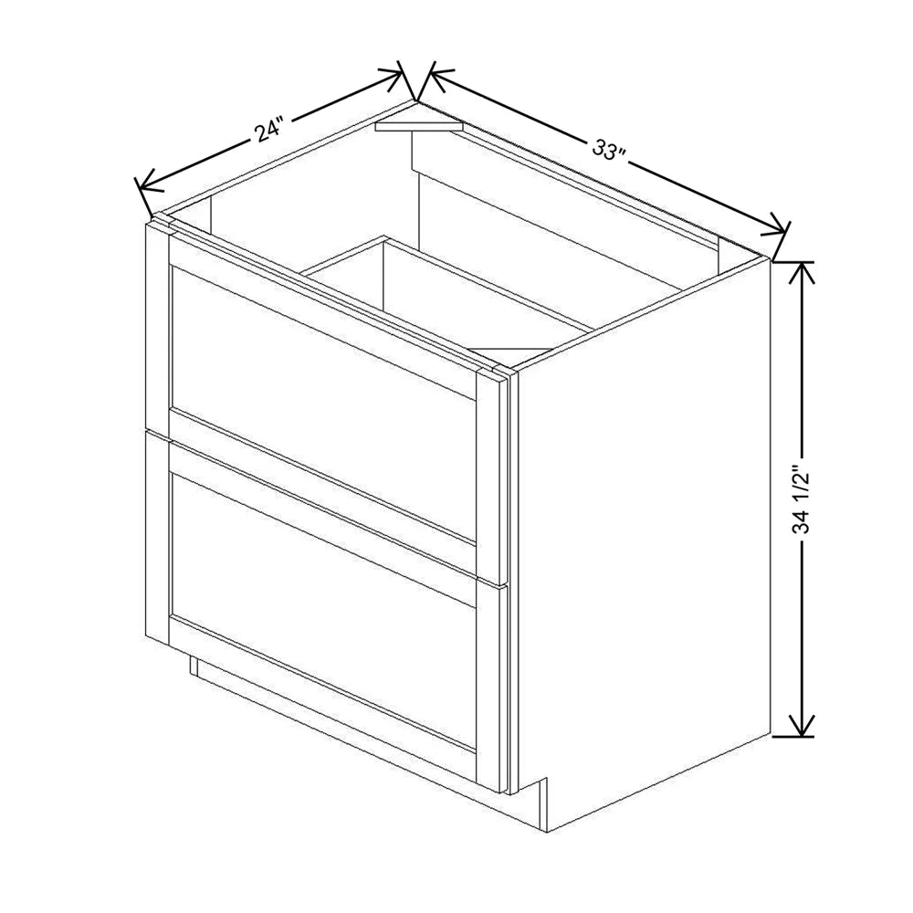 33" W 2 Drawer Base DB33 2DWR